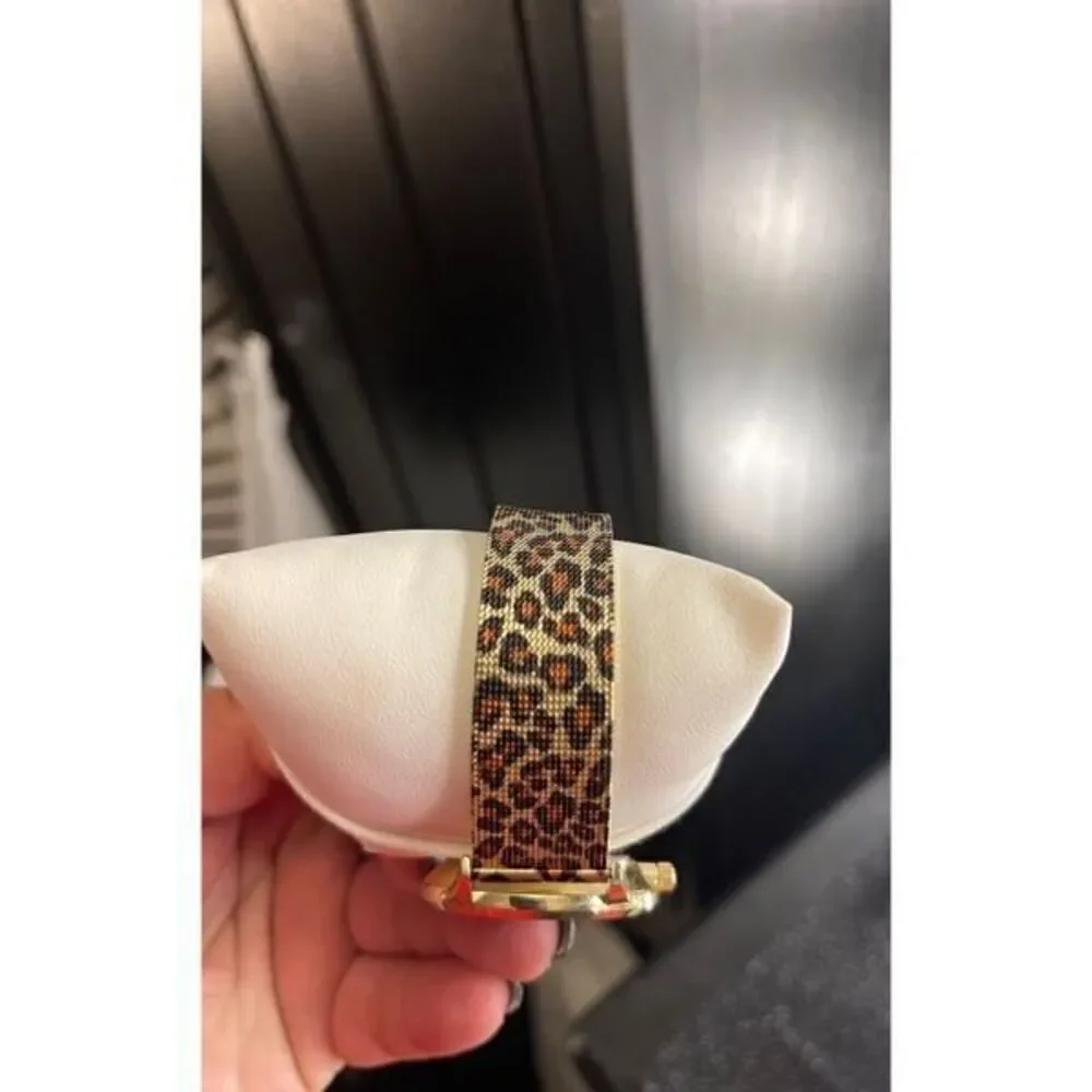 Juicy Couture leopard steel mesh Watch